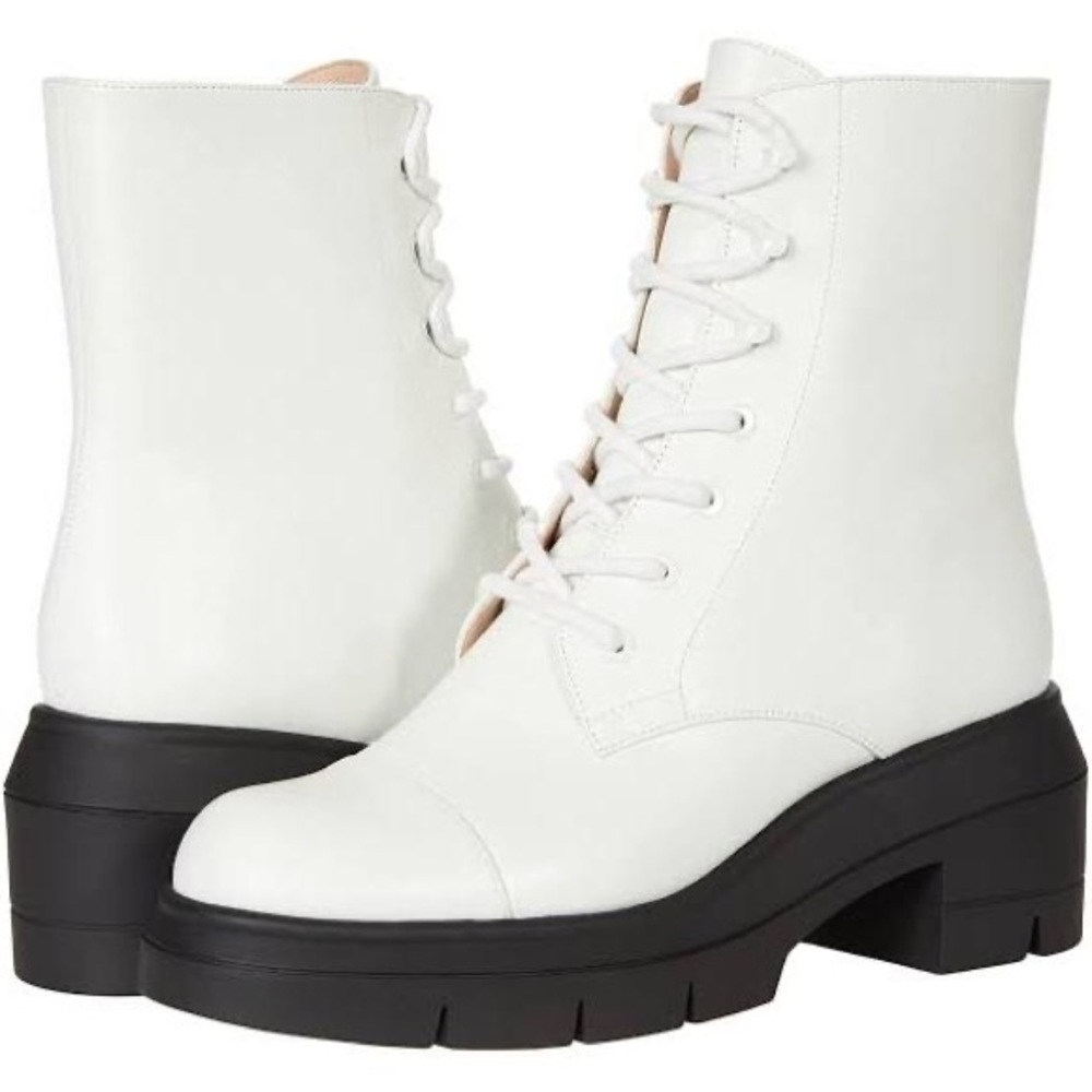 Stuart Weitzman Nisha White Bootie sz 8